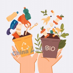 垃圾分类矢量插画设计